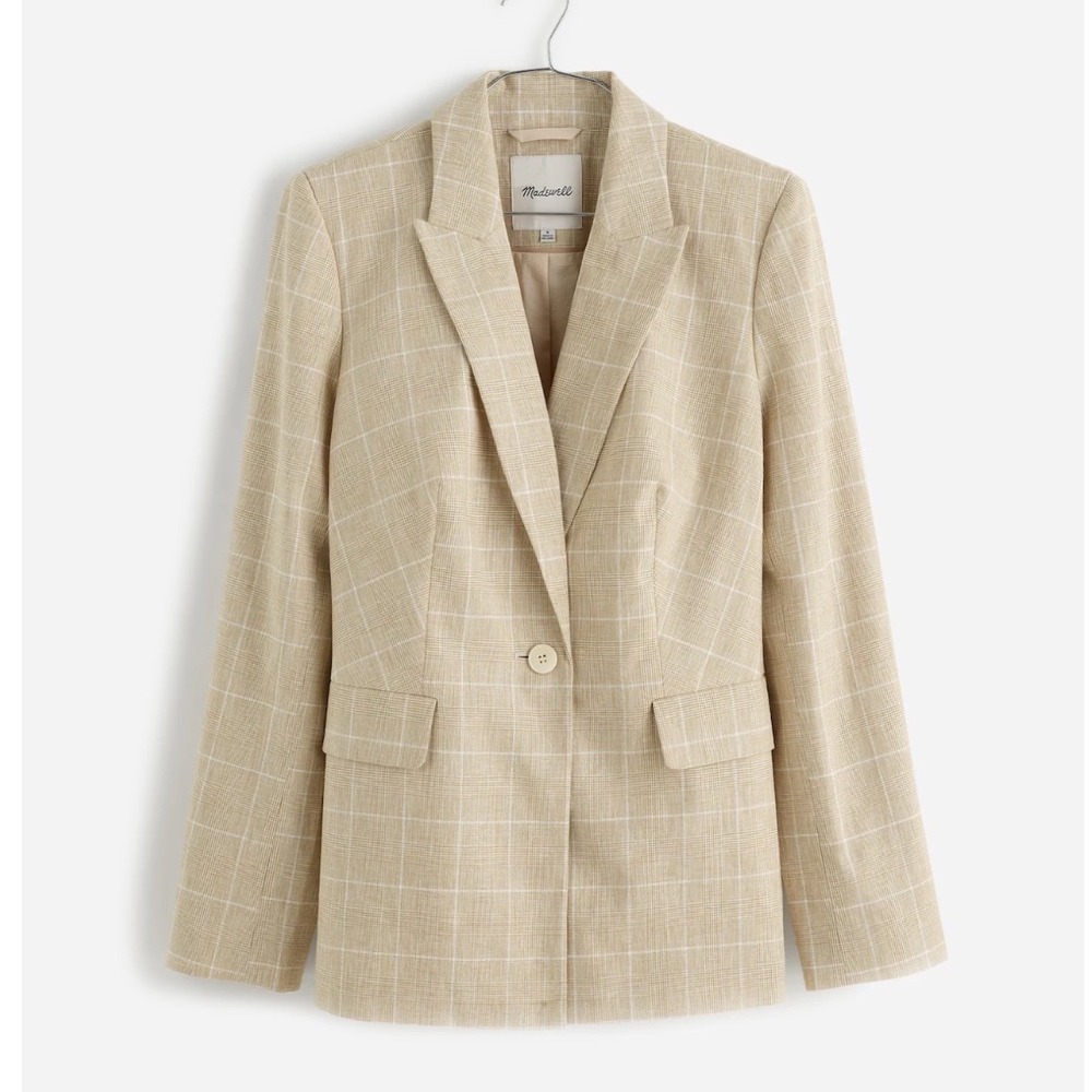 NWT Madewell Sz 0 The Slim Blazer in Plaid $178 - flaw